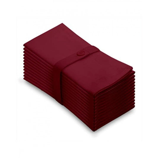 Roneclick Solid Cotton Napkins Sets (Maroon)