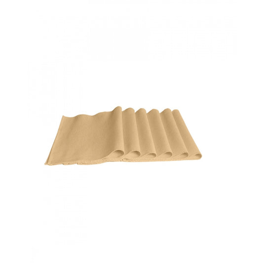 Roneclick Ribbed Cotton Place Mats Sets (Beige)