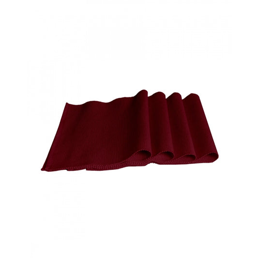 Roneclick Ribbed Cotton Place Mats Sets (Maroon)