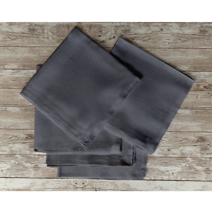 Roneclick Solid Cotton Napkins Sets (Steel Grey)