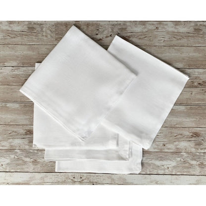 Roneclick Solid Cotton Napkins Sets (White)