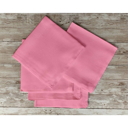 Roneclick Solid Cotton Napkins Sets (Baby Pink)