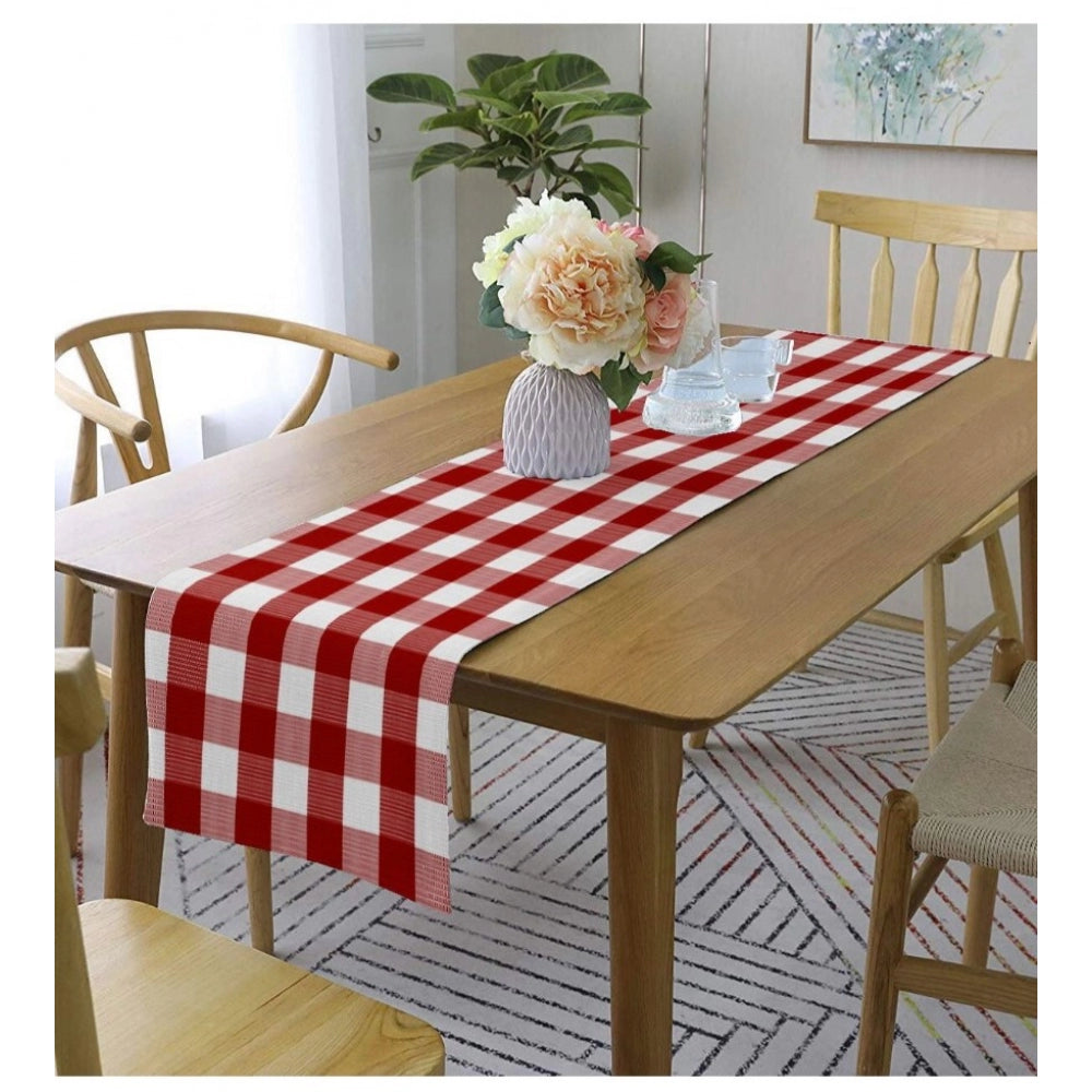 Generic Checkered Cotton Table Runners (Red)