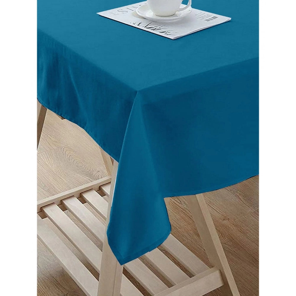 Roneclick Solid Cotton Plain Table Cloth (Blue)