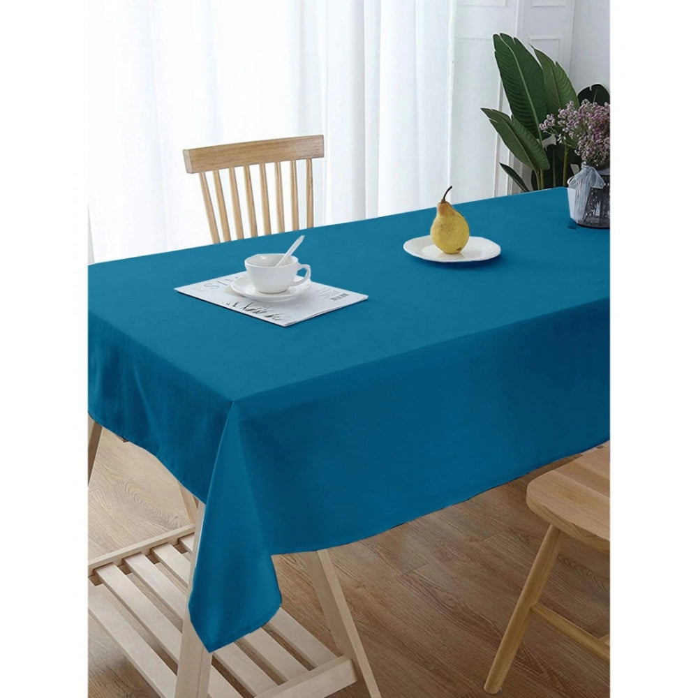 Roneclick Solid Cotton Plain Table Cloth (Blue)