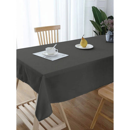 Roneclick Solid Cotton Plain Table Cloth (Dark Grey)