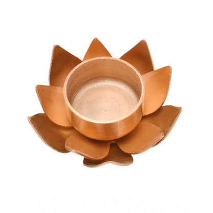 Roneclick Rose Gold Lotus Tea Light Holder (Rose Gold)