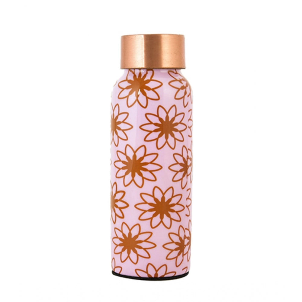 Roneclick Copper Aesthetic Pink Floral Water Bottle 500 Ml (Pink)