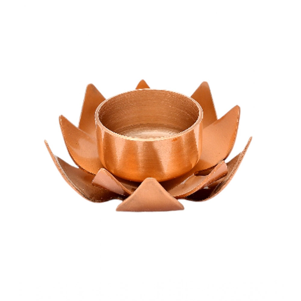 Roneclick Rose Gold Lotus Tea Light Holder (Rose Gold)