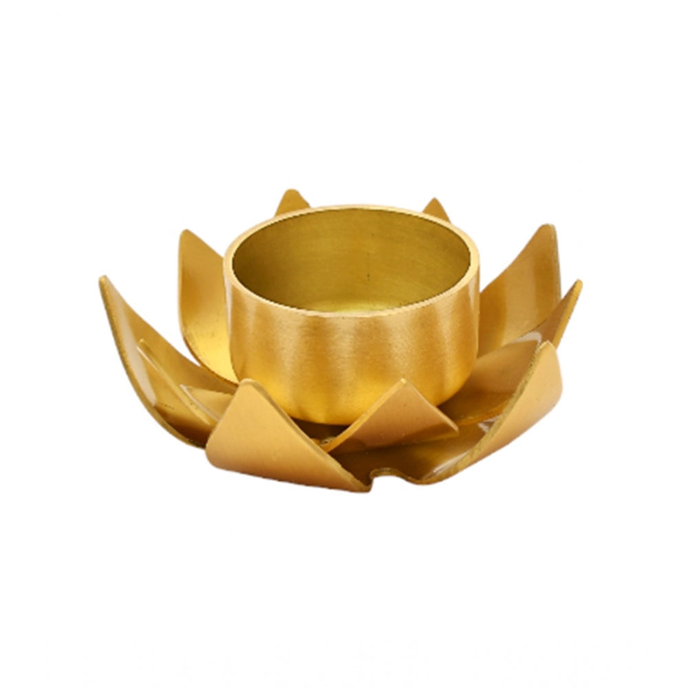 Roneclick Golden Lotus Tea Light Holder (Gold)