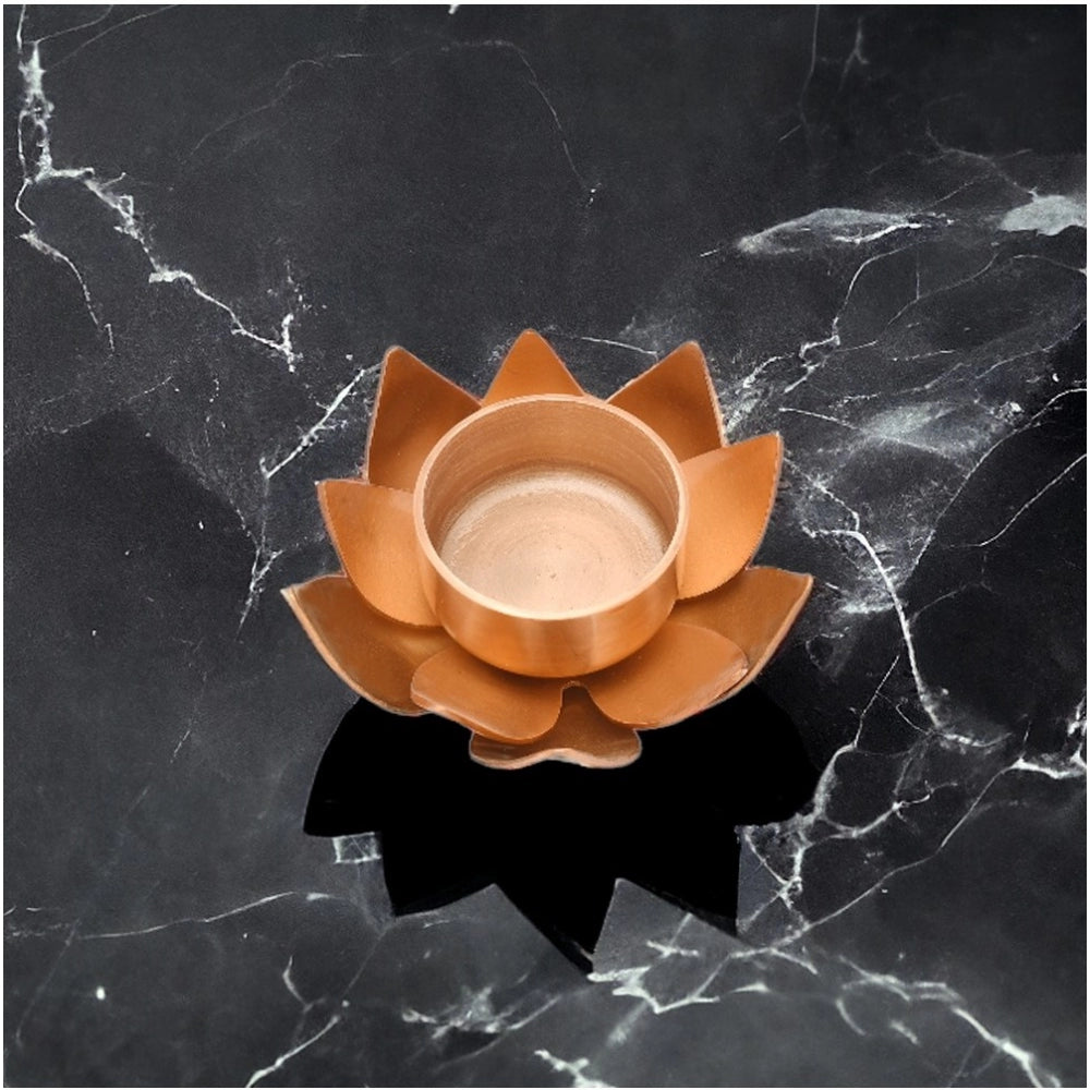 Roneclick Rose Gold Lotus Tea Light Holder (Rose Gold)