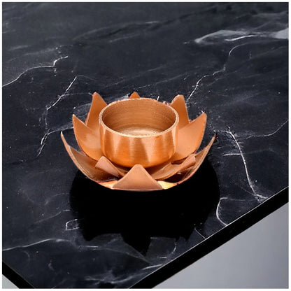 Roneclick Rose Gold Lotus Tea Light Holder (Rose Gold)