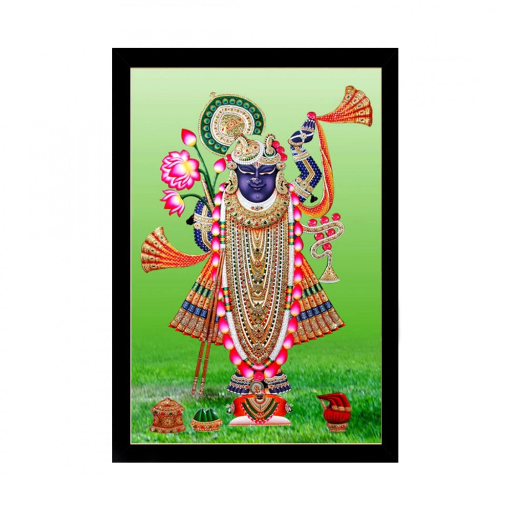 Generic Shrinathji Painting with Synthetic Photo Frame (Multicolor)