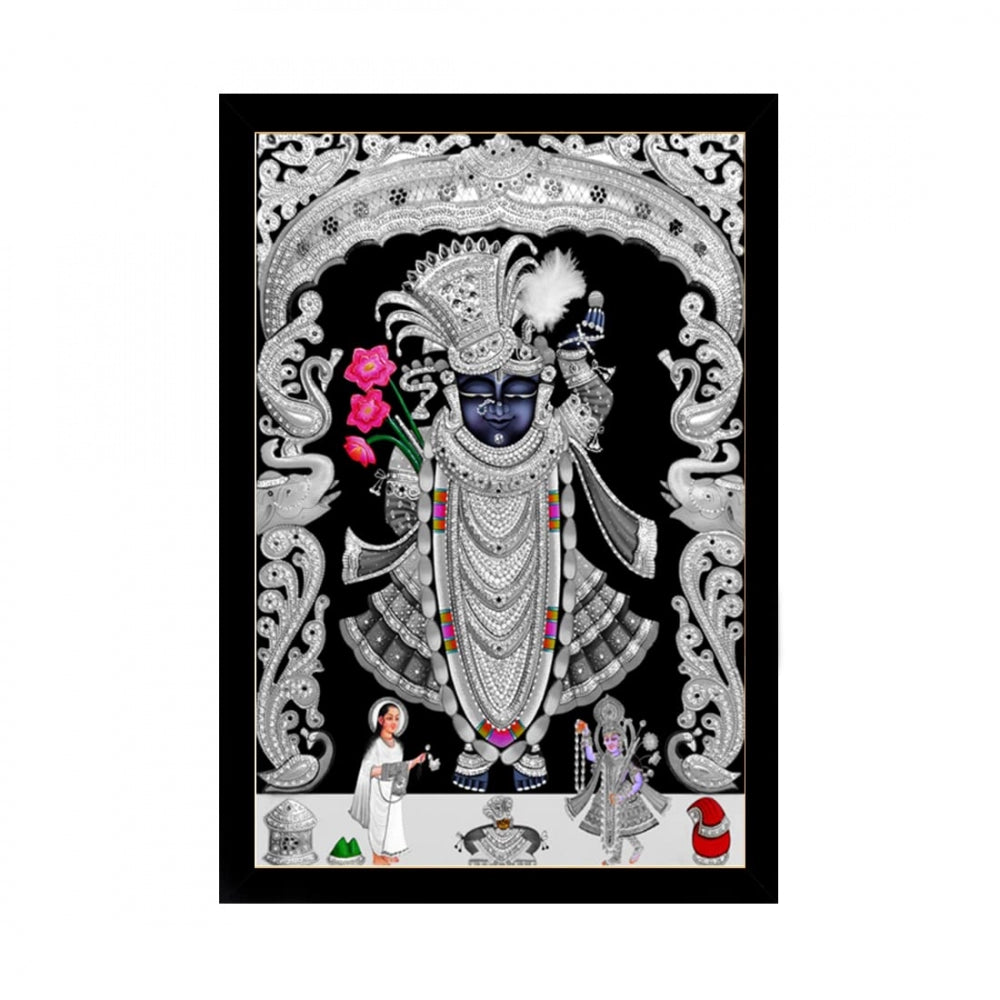 Generic Shrinathji Painting with Synthetic Photo Frame (Multicolor)