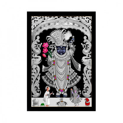 Generic Shrinathji Painting with Synthetic Photo Frame (Multicolor)