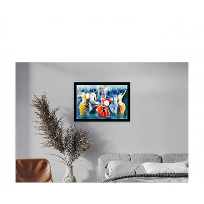 Generic Modern Art Painting with Synthetic Photo Frame (Multicolor)