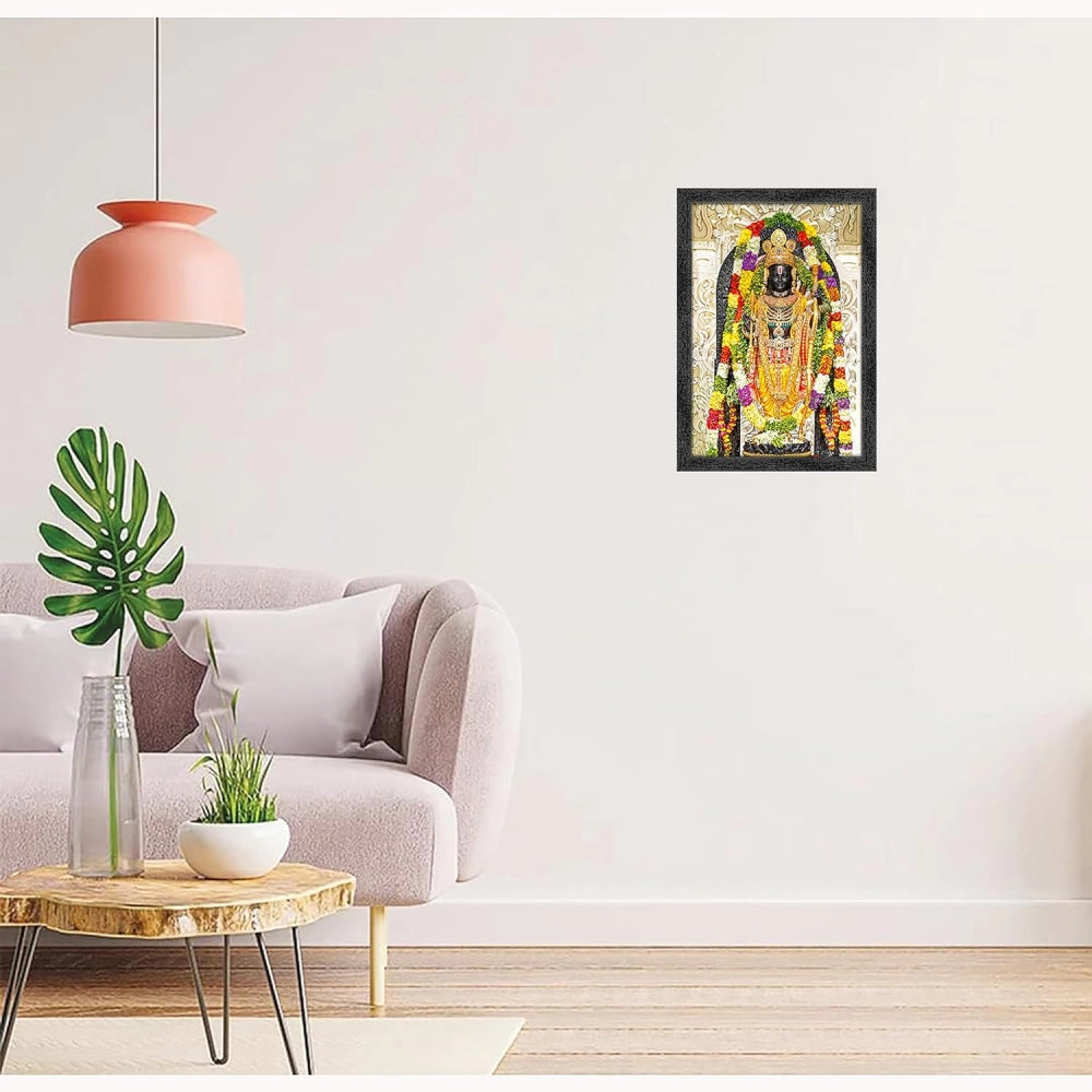 Generic Ayodhya ram lalla Painting with Synthetic Photo Frame (Multicolor)