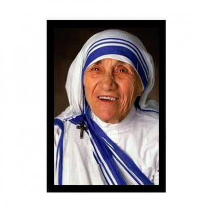 Generic Mother Teresa Painting with Synthetic Photo Frame (Multicolor)