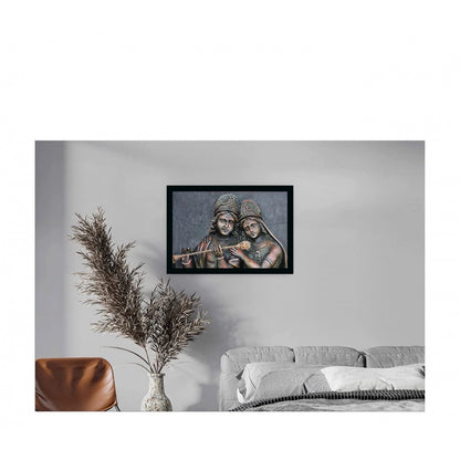 Generic Radha Krishna Painting with Synthetic Photo Frame (Multicolor)