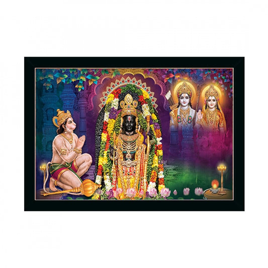 Generic Ayodhya ram lalla Painting with Synthetic Photo Frame (Multicolor)