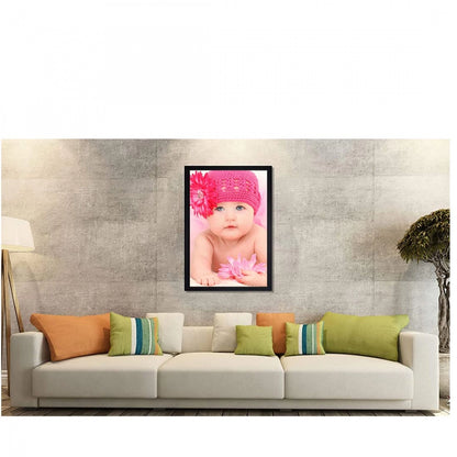 Generic Baby Photo Painting with Synthetic Photo Frame (Multicolor)