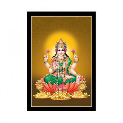 Generic Maa Laxmi Painting with Synthetic Photo Frame (Multicolor)