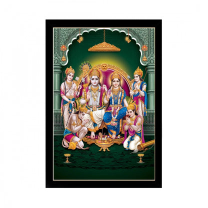 Generic Shree Ram Painting with Synthetic Photo Frame (Multicolor)