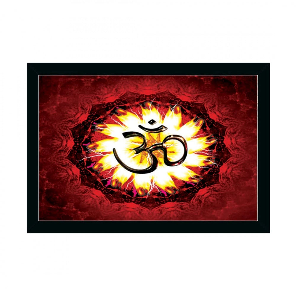 Generic Om Namah Shivay Painting with Synthetic Photo Frame (Multicolor)