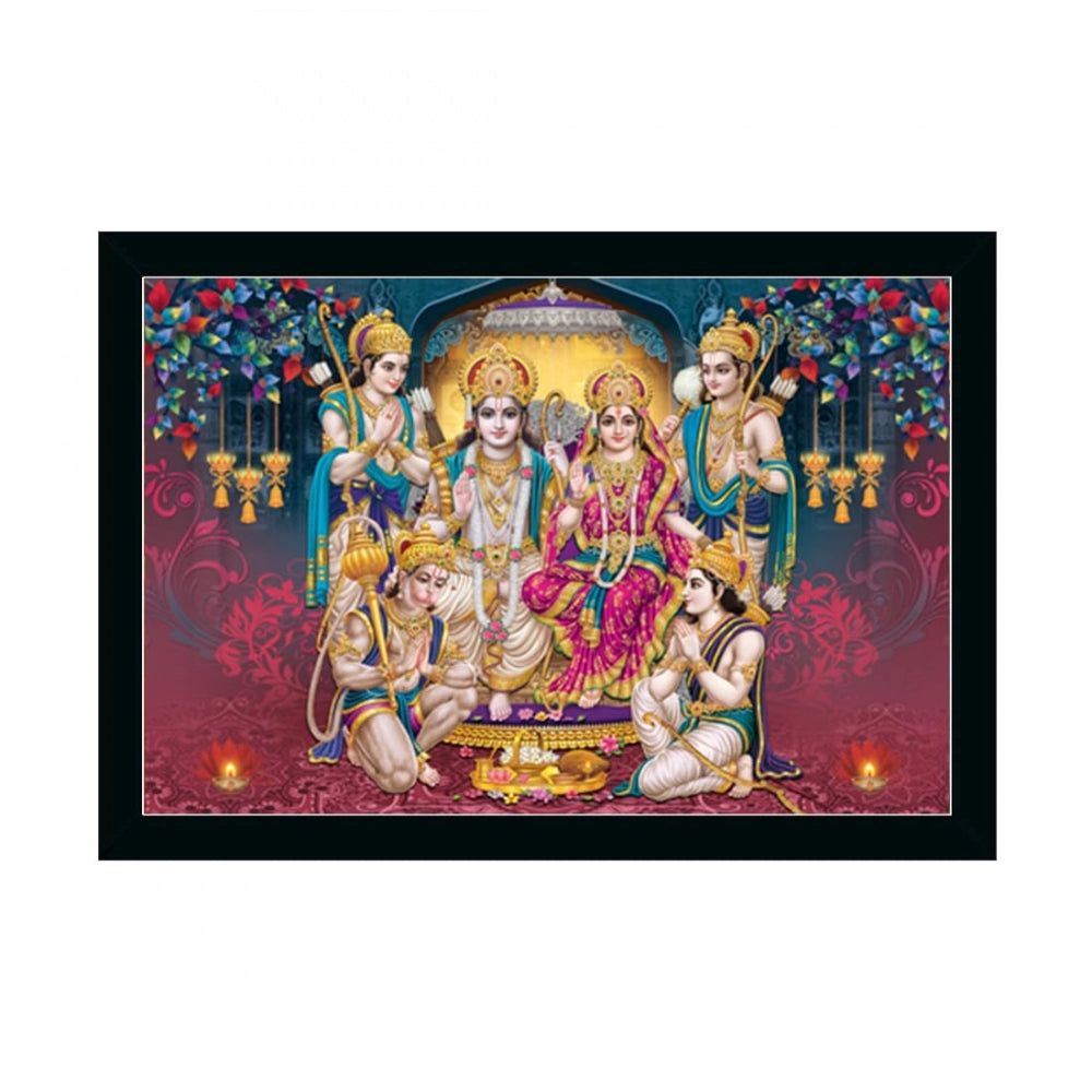 Generic Ayodhya Ram Mandir Painting with Synthetic Photo Frame (Multicolor)