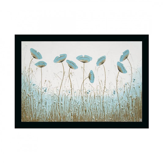 Generic Flower Painting with Synthetic Photo Frame (Multicolor)