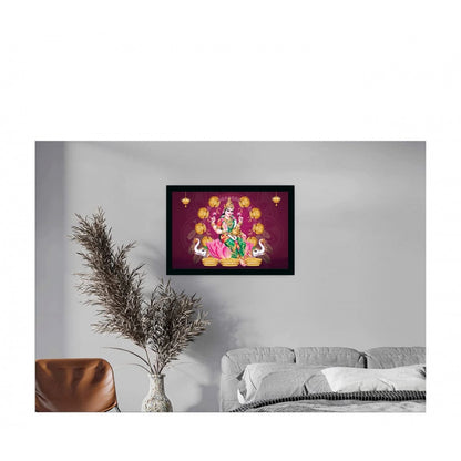 Generic Maa Laxmi Painting with Synthetic Photo Frame (Multicolor)