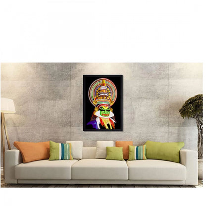 Generic Kerala Traditional Kathakali Painting with Synthetic Photo Frame (Multicolor)