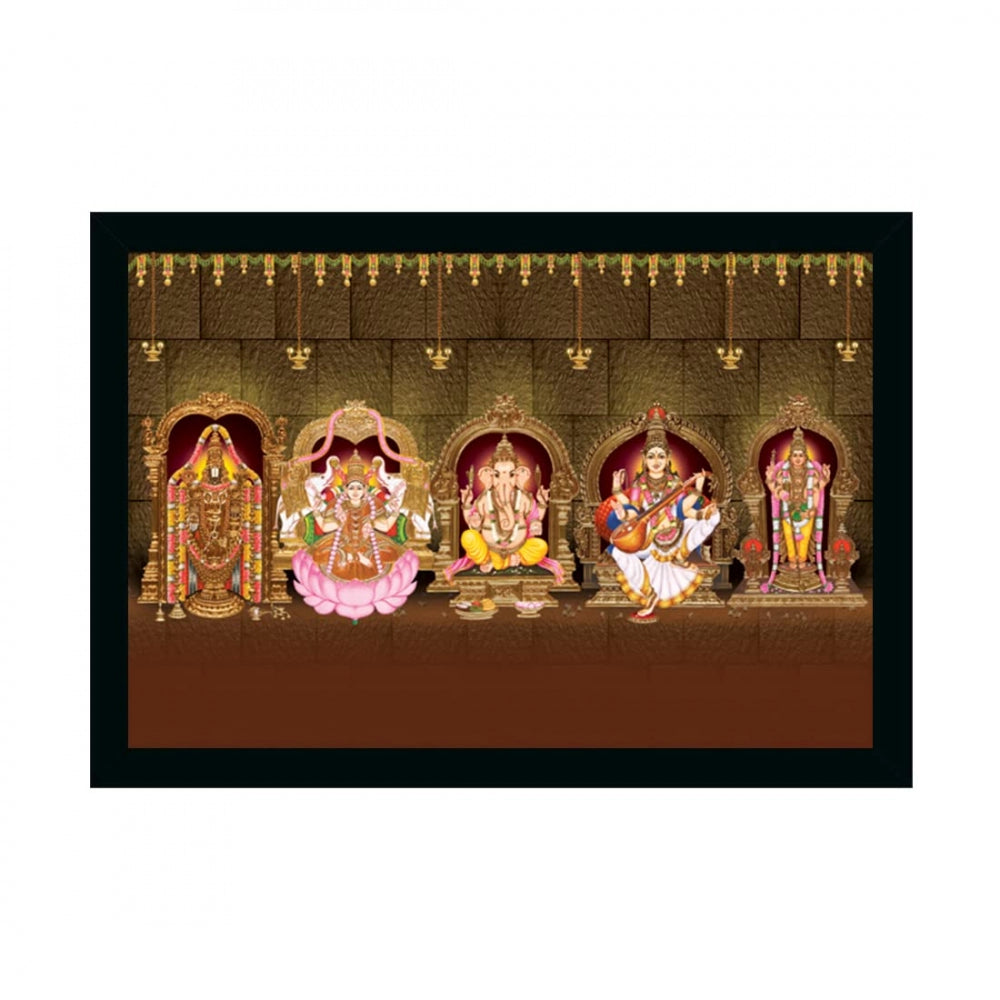 Generic Tirupati Balaji, Venkateshwara Painting with Synthetic Photo Frame (Multicolor)