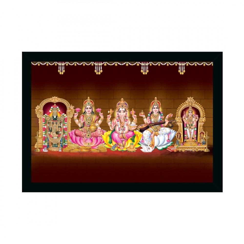 Generic Tirupati Balaji Painting with Synthetic Photo Frame (Multicolor)