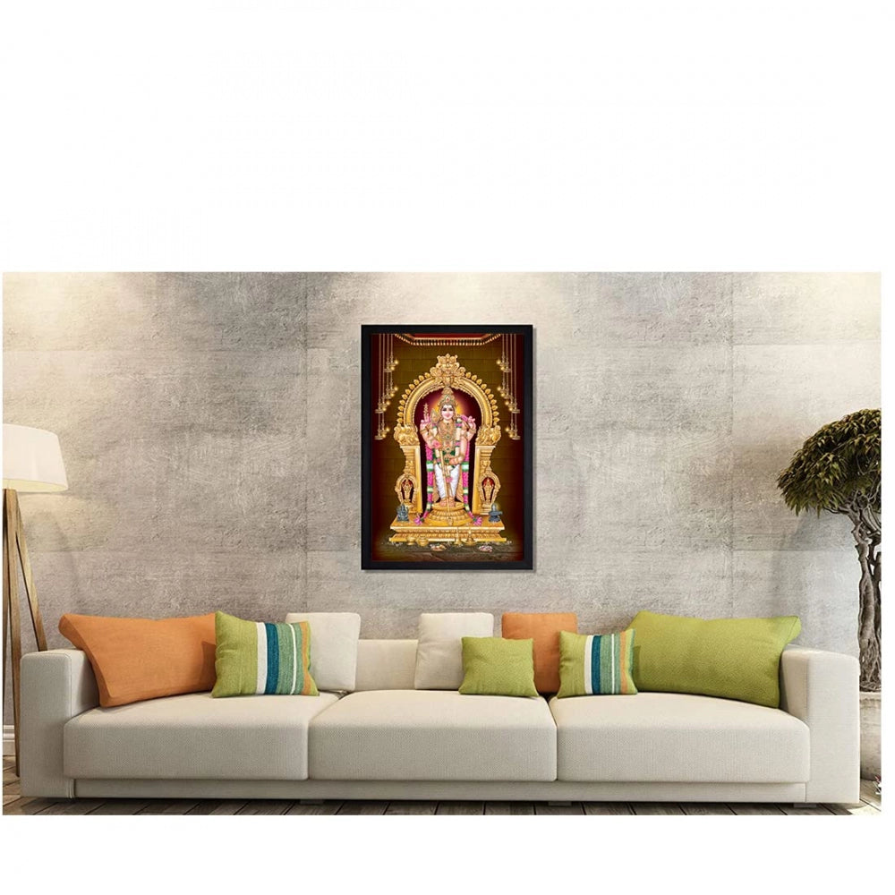 Generic Murugan Painting with Synthetic Photo Frame (Multicolor)