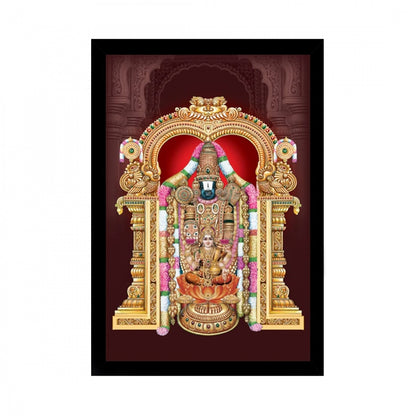 Generic Tirupati Balaji Painting with Synthetic Photo Frame (Multicolor)