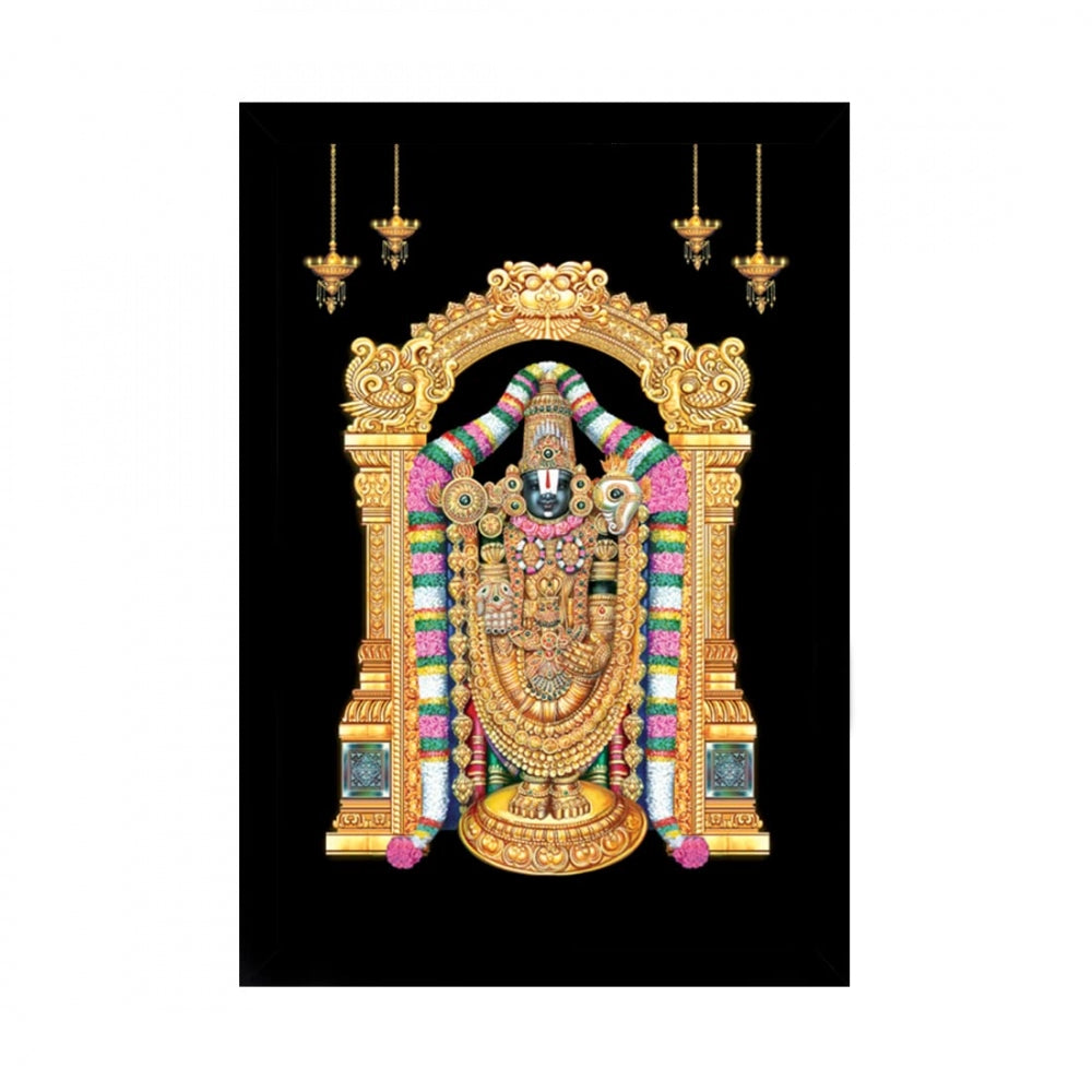 Generic Tirupati Balaji Painting with Synthetic Photo Frame (Multicolor)