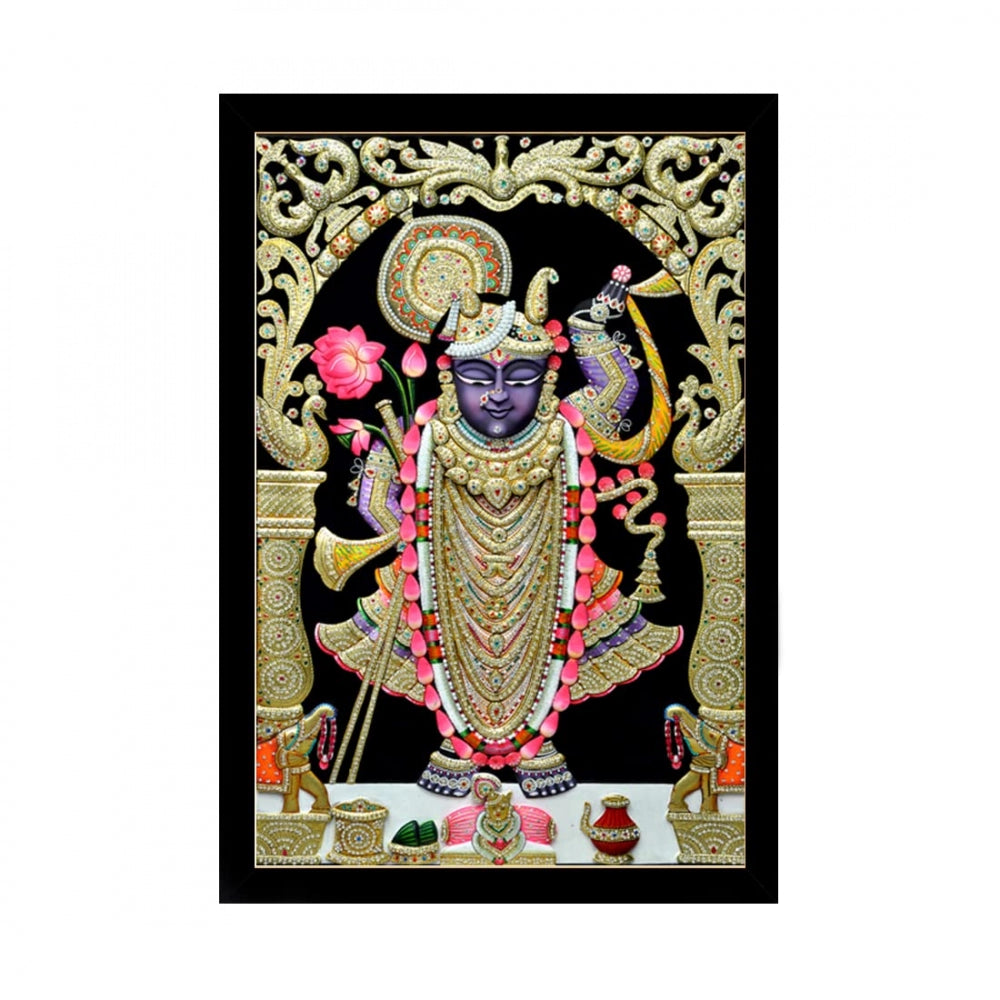 Generic Shrinathji Painting with Synthetic Photo Frame (Multicolor)