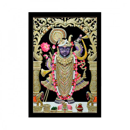 Generic Shrinathji Painting with Synthetic Photo Frame (Multicolor)