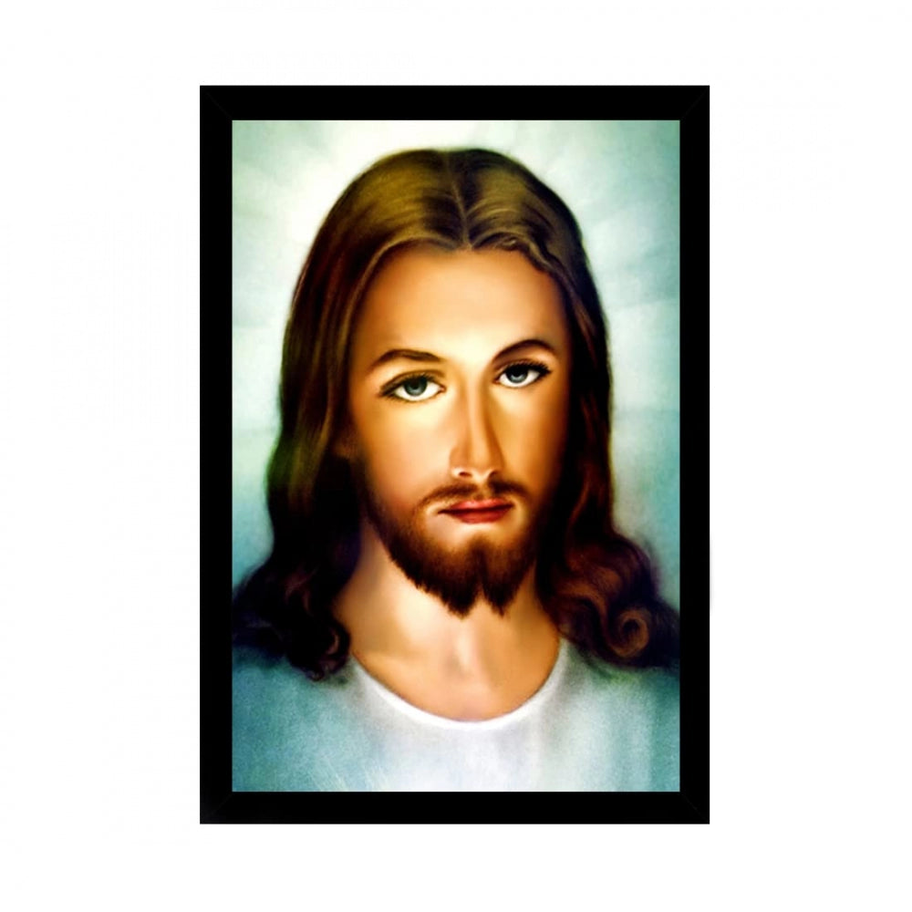 Generic Jesus Christ Painting with Synthetic Photo Frame (Multicolor)