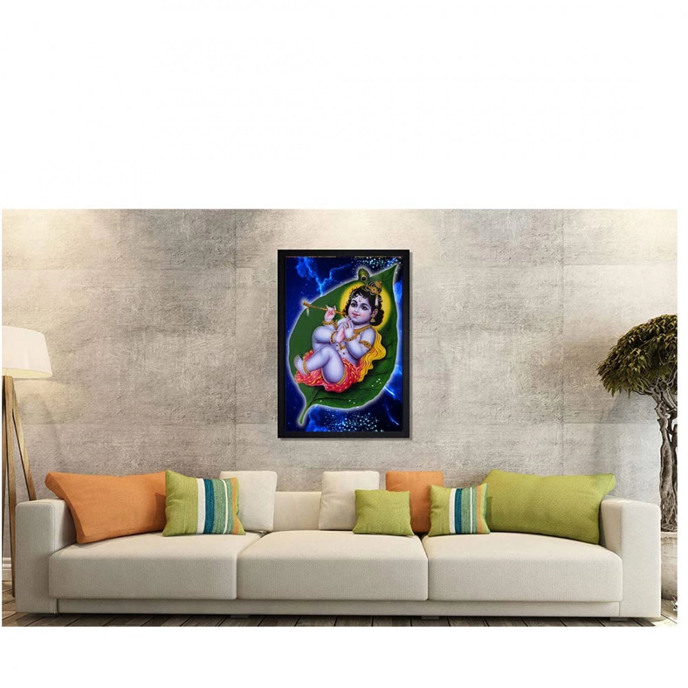 Generic Maa Yashoda Painting with Synthetic Photo Frame (Multicolor)