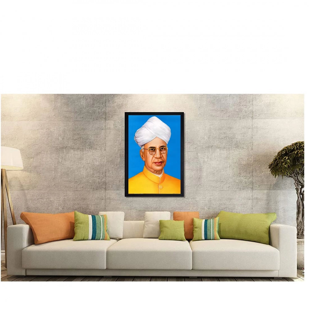 Generic Dr. Sarvepalli Radhakrishnan Painting with Synthetic Photo Frame (Multicolor)