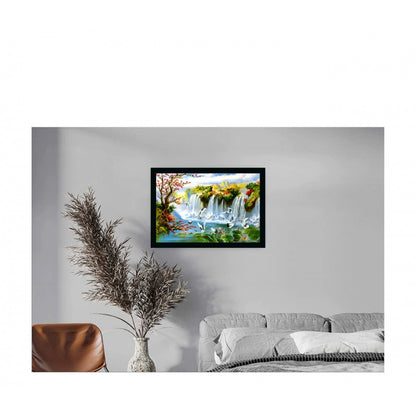 Generic Natural Scenery Painting with Synthetic Photo Frame (Multicolor)