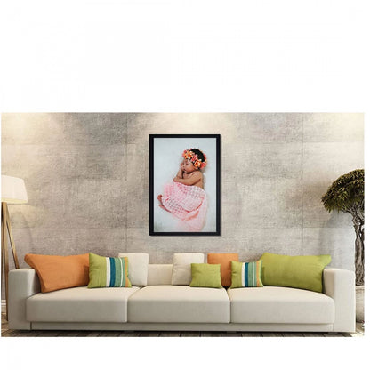 Generic Baby Photo Painting with Synthetic Photo Frame (Multicolor)