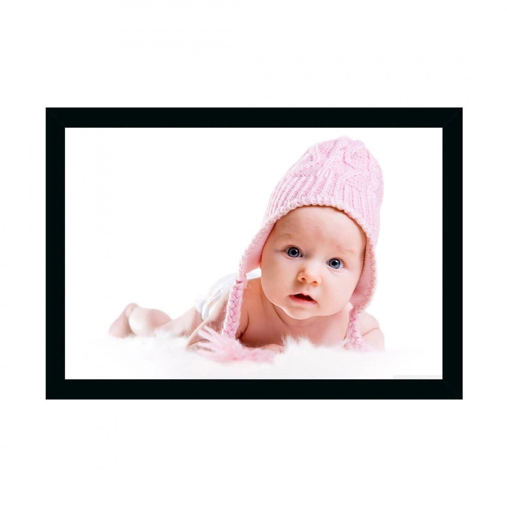 Generic Baby Photo Painting with Synthetic Photo Frame (Multicolor)