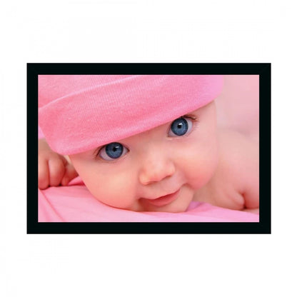 Generic Baby Photo Painting with Synthetic Photo Frame (Multicolor)