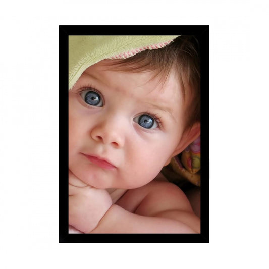 Generic Baby Photo Painting with Synthetic Photo Frame (Multicolor)