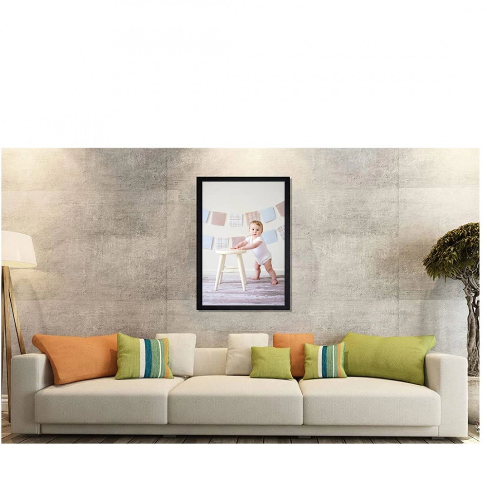 Generic Baby Photo Painting with Synthetic Photo Frame (Multicolor)