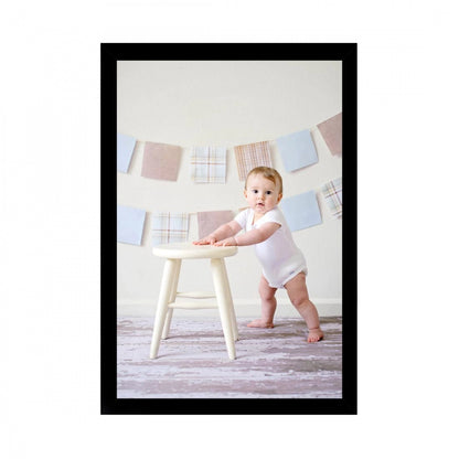 Generic Baby Photo Painting with Synthetic Photo Frame (Multicolor)