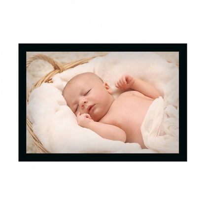 Generic Baby Photo Painting with Synthetic Photo Frame (Multicolor)